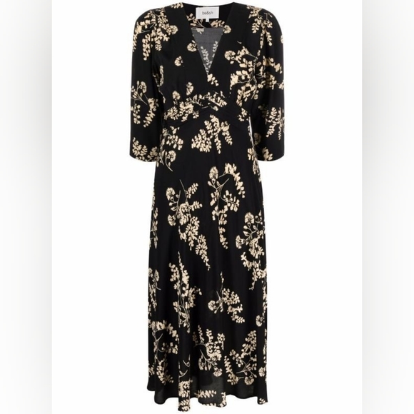 NWT BA&SH soa. Dress in Black Floral Pattern size 8 or Large - Picture 4 of 16